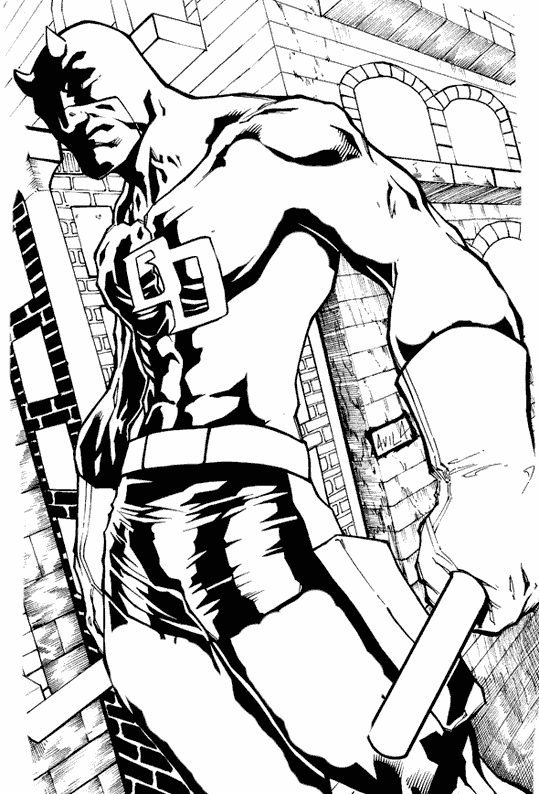 Free printable Daredevil coloring page #78212 from Superheroes and Supervillains collection Free printable Daredevil coloring page #78212 from Superheroes and Supervillains collection