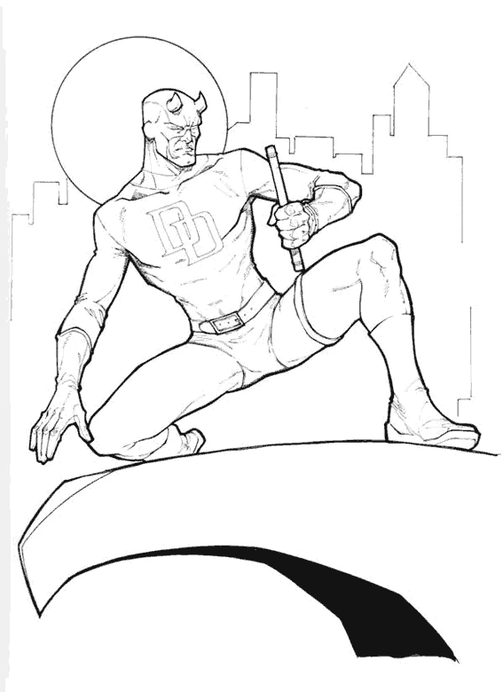 Free printable Daredevil coloring page #78213 from Superheroes and Supervillains collection Free printable Daredevil coloring page #78213 from Superheroes and Supervillains collection