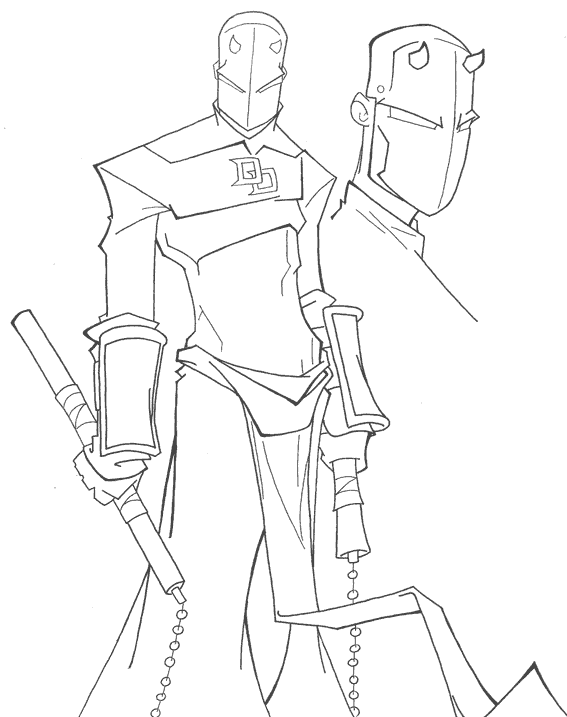 Coloring page: Daredevil (Superheroes and Supervillains) #78222 - Free Printable Coloring Pages