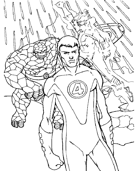 Free printable Fantastic Four coloring page #76499 from Superheroes and Supervillains collection Free printable Fantastic Four coloring page #76499 from Superheroes and Supervillains collection