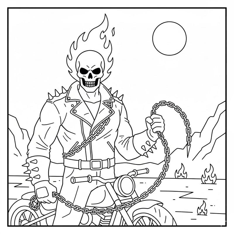 Free printable Ghost Rider coloring page #221937 from Superheroes and Supervillains collection