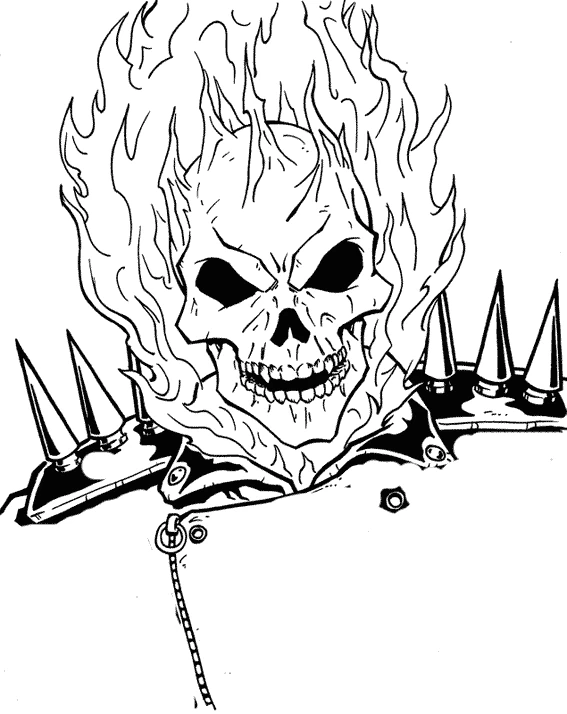 Coloring page: Ghost Rider (Superheroes and Supervillains) #82141 - Free Printable Coloring Pages
