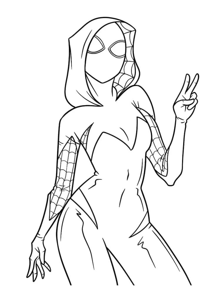 Coloring page: Ghost-Spider (Superheroes and Supervillains) #217906 - Free Printable Coloring Pages