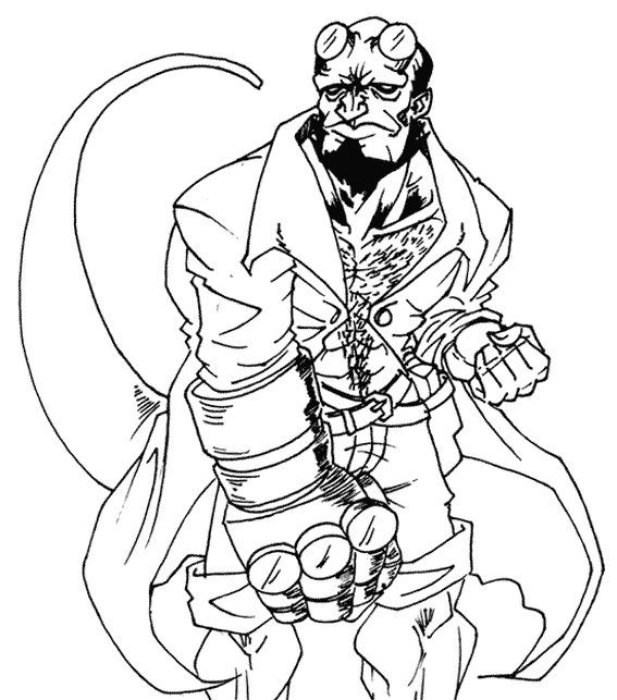 Free printable Hellboy coloring page #78485 from Superheroes and Supervillains collection