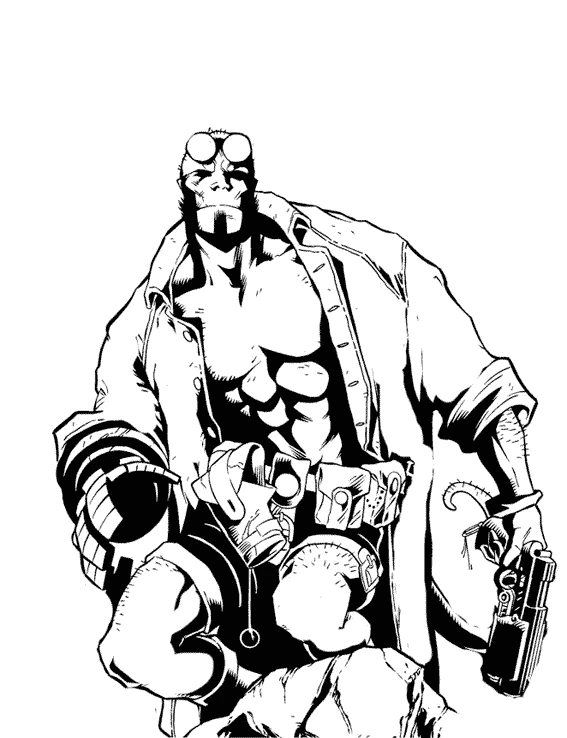 Free printable Hellboy coloring page #78487 from Superheroes and Supervillains collection
