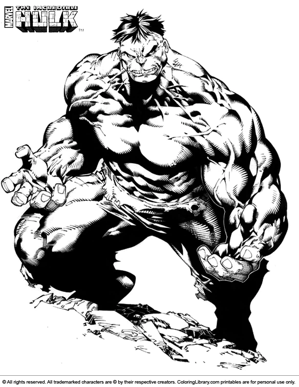 Free printable Hulk coloring page #79124 from Superheroes and Supervillains collection