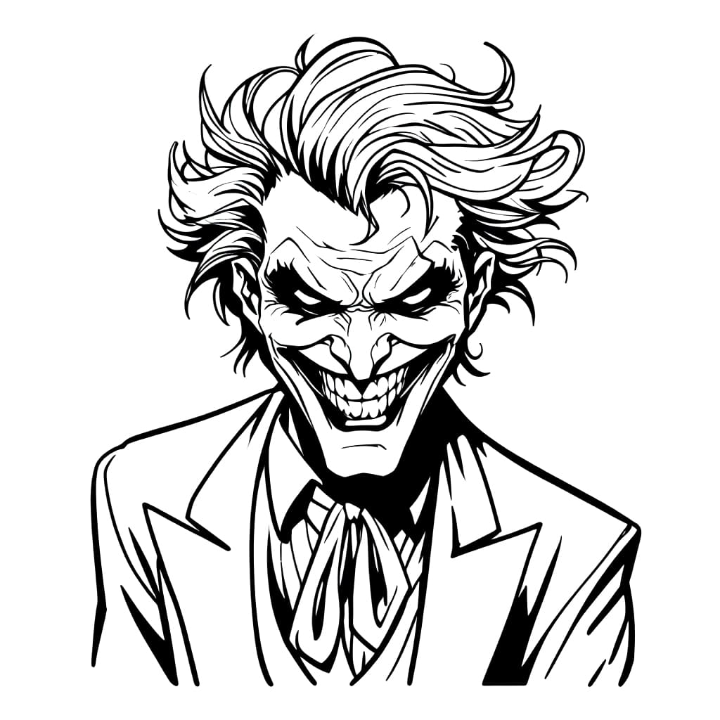 Free printable Joker coloring page #202123 from Superheroes and Supervillains collection Free printable Joker coloring page #202123 from Superheroes and Supervillains collection
