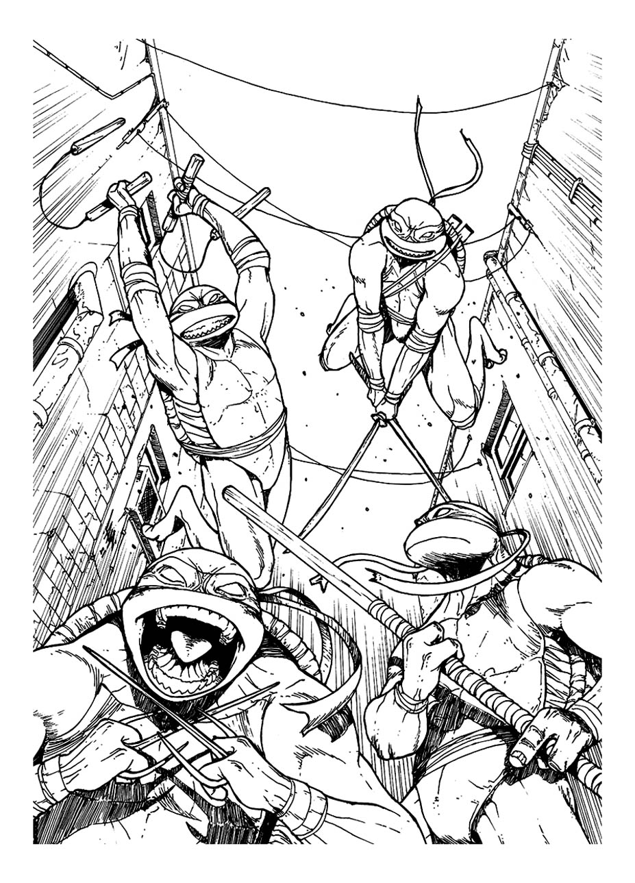 Coloring page: Ninja Turtles (Superheroes and Supervillains) #75426 - Free Printable Coloring Pages