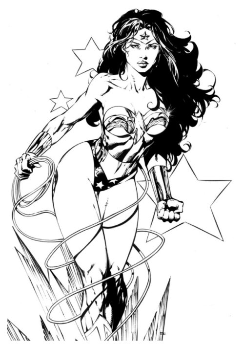 Coloring page: Wonder Woman (Superheroes and Supervillains) #74560 - Free Printable Coloring Pages