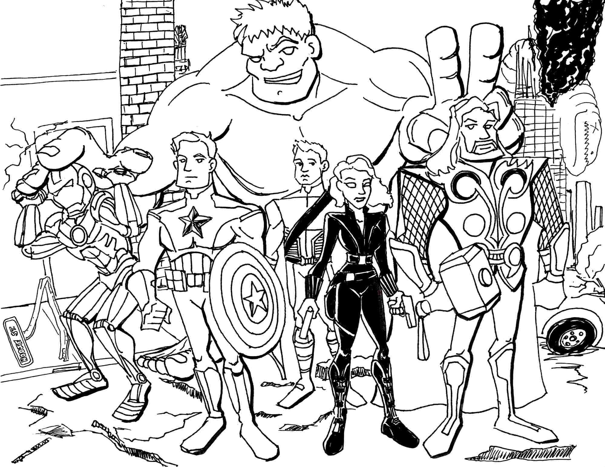 Drawing Avengers #74212 (Superheroes) – Printable coloring pages