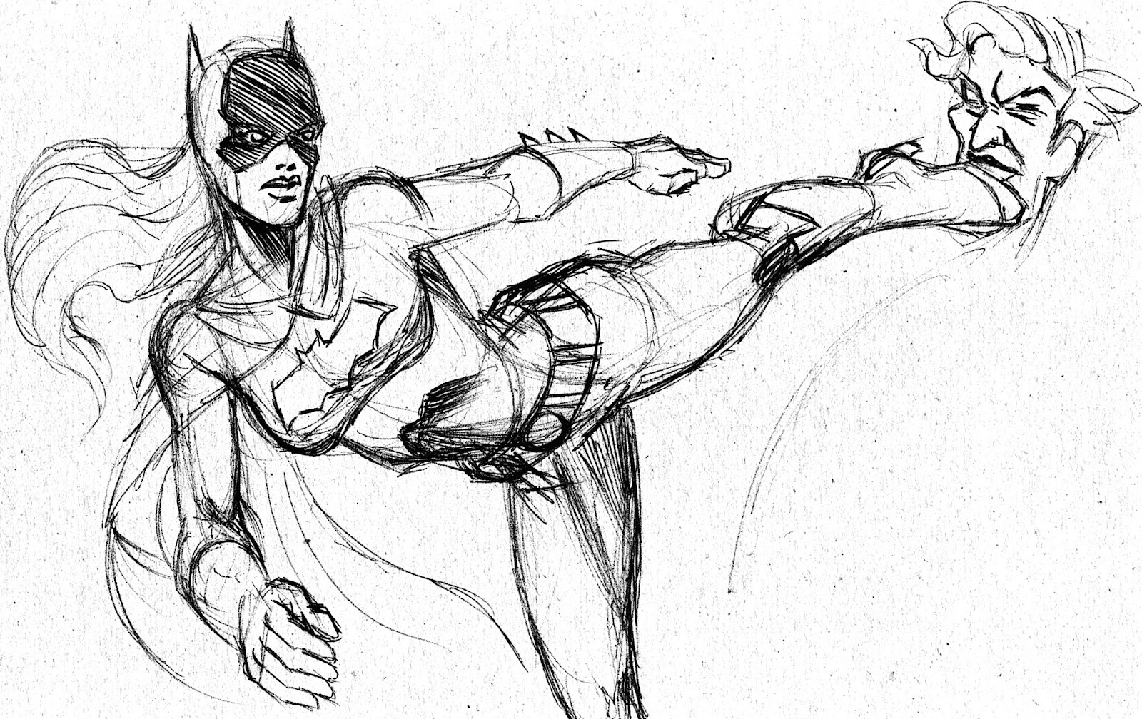 Drawing Batgirl #77747 (Superheroes) – Printable coloring pages.