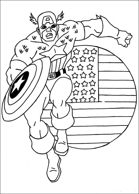Coloring page: Captain America (Superheroes) #76564 - Free Printable Coloring Pages