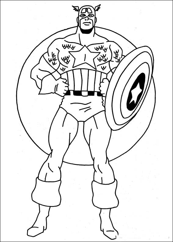 Coloring page: Captain America (Superheroes) #76565 - Free Printable Coloring Pages