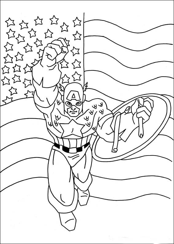 Coloring page: Captain America (Superheroes) #76573 - Free Printable Coloring Pages