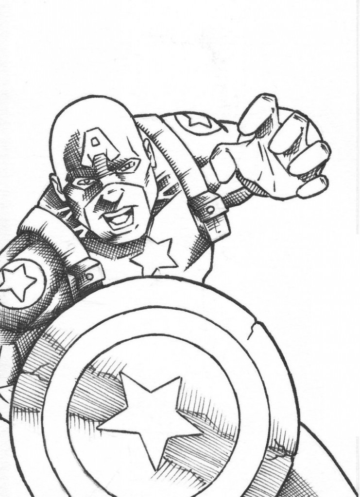 Coloring page: Captain America (Superheroes) #76579 - Free Printable Coloring Pages