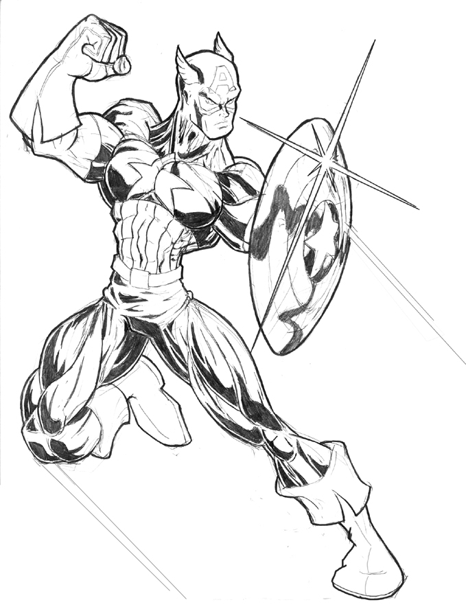 Coloring page: Captain America (Superheroes) #76583 - Free Printable Coloring Pages