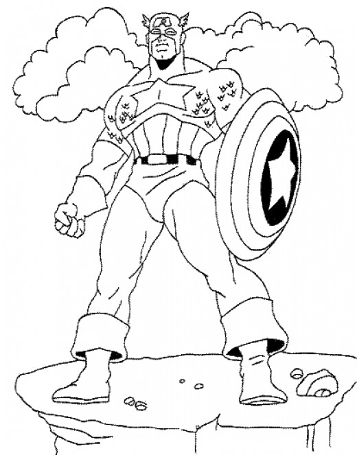 Coloring page: Captain America (Superheroes) #76585 - Free Printable Coloring Pages