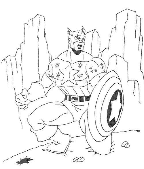 Coloring page: Captain America (Superheroes) #76586 - Free Printable Coloring Pages