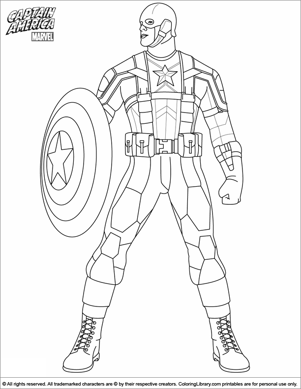 Drawing Captain America #76590 (Superheroes) – Printable coloring pages