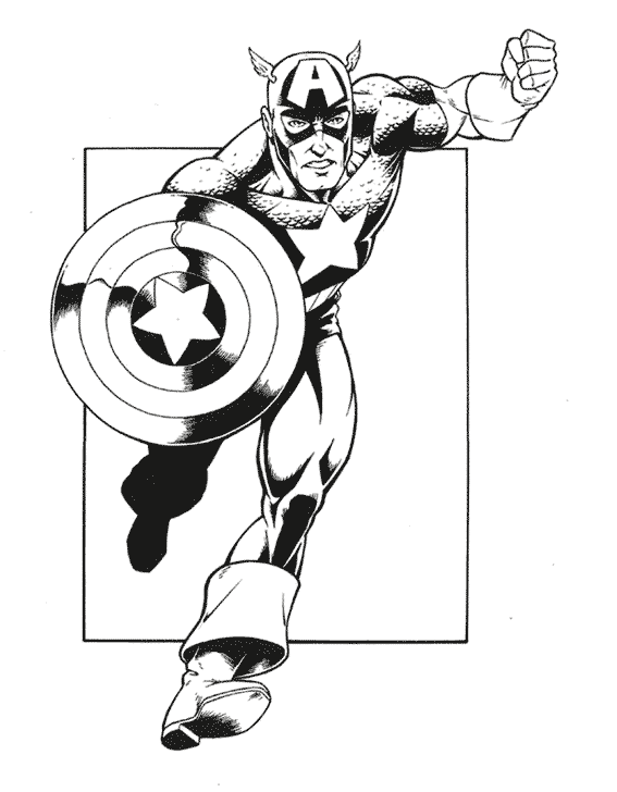 Coloring page: Captain America (Superheroes) #76593 - Free Printable Coloring Pages