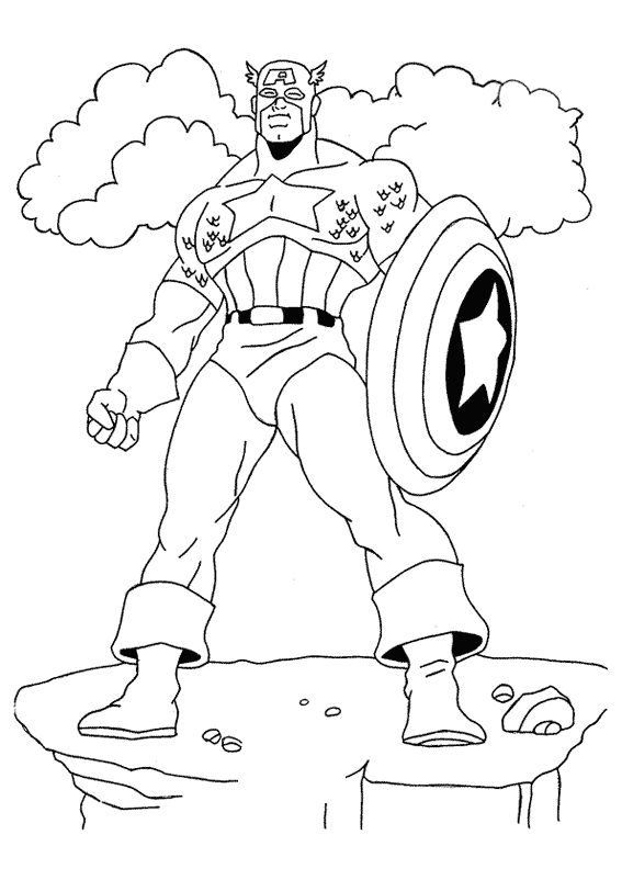 Coloring page: Captain America (Superheroes) #76595 - Free Printable Coloring Pages