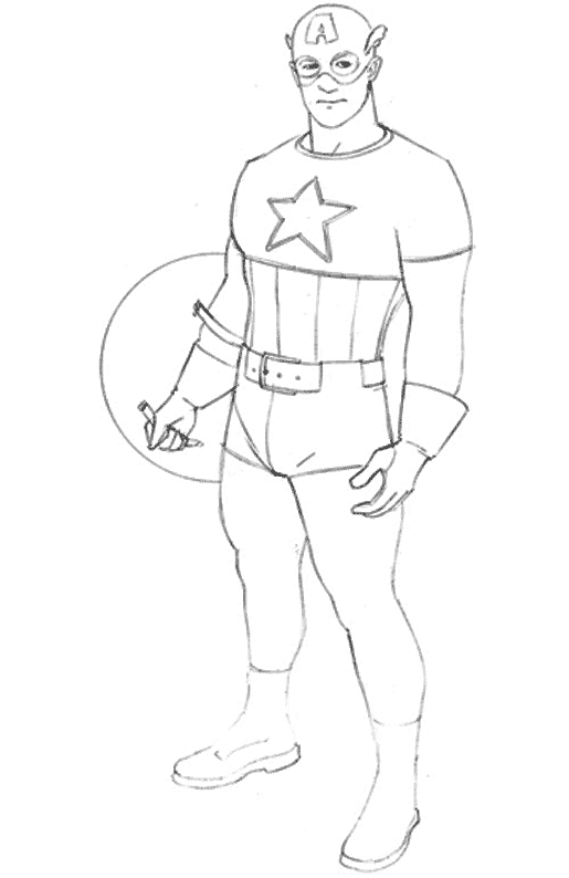 Coloring page: Captain America (Superheroes) #76597 - Free Printable Coloring Pages