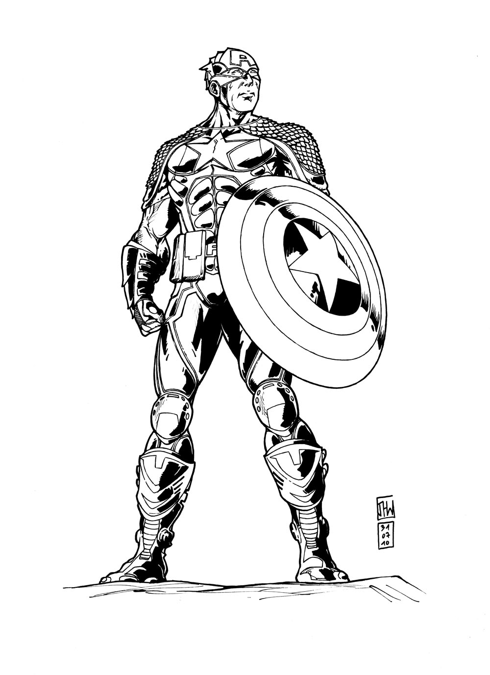 Coloring page: Captain America (Superheroes) #76608 - Free Printable Coloring Pages