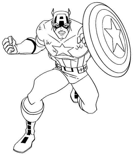 Coloring page: Captain America (Superheroes) #76621 - Free Printable Coloring Pages
