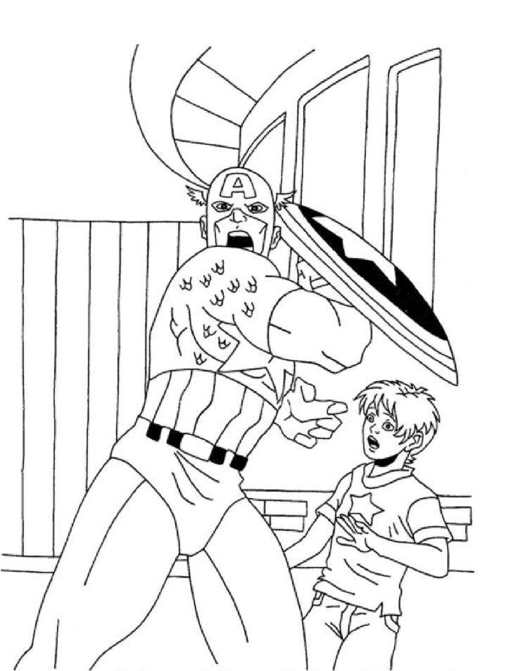 Coloring page: Captain America (Superheroes) #76631 - Free Printable Coloring Pages