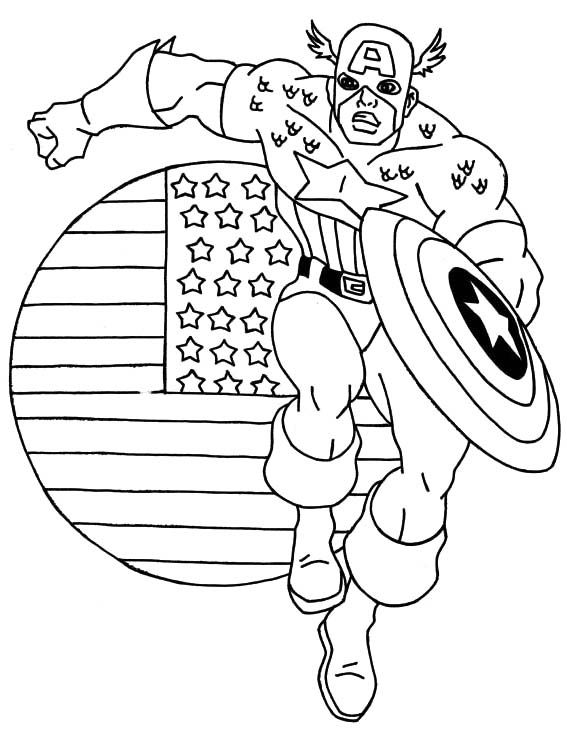 Coloring page: Captain America (Superheroes) #76633 - Free Printable Coloring Pages