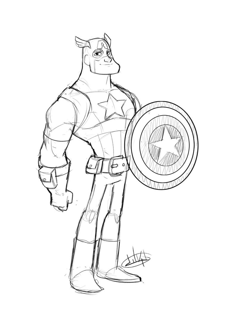 Coloring page: Captain America (Superheroes) #76635 - Free Printable Coloring Pages