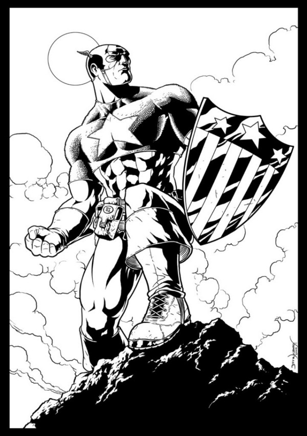 Coloring page: Captain America (Superheroes) #76637 - Free Printable Coloring Pages