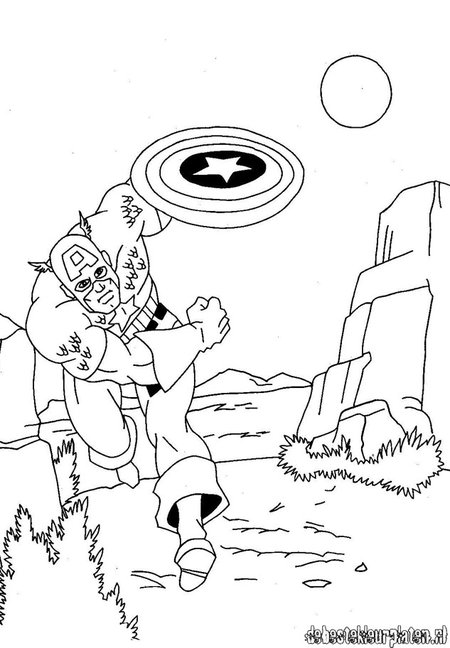 Coloring page: Captain America (Superheroes) #76650 - Free Printable Coloring Pages