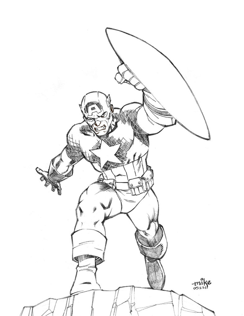 Coloring page: Captain America (Superheroes) #76653 - Free Printable Coloring Pages