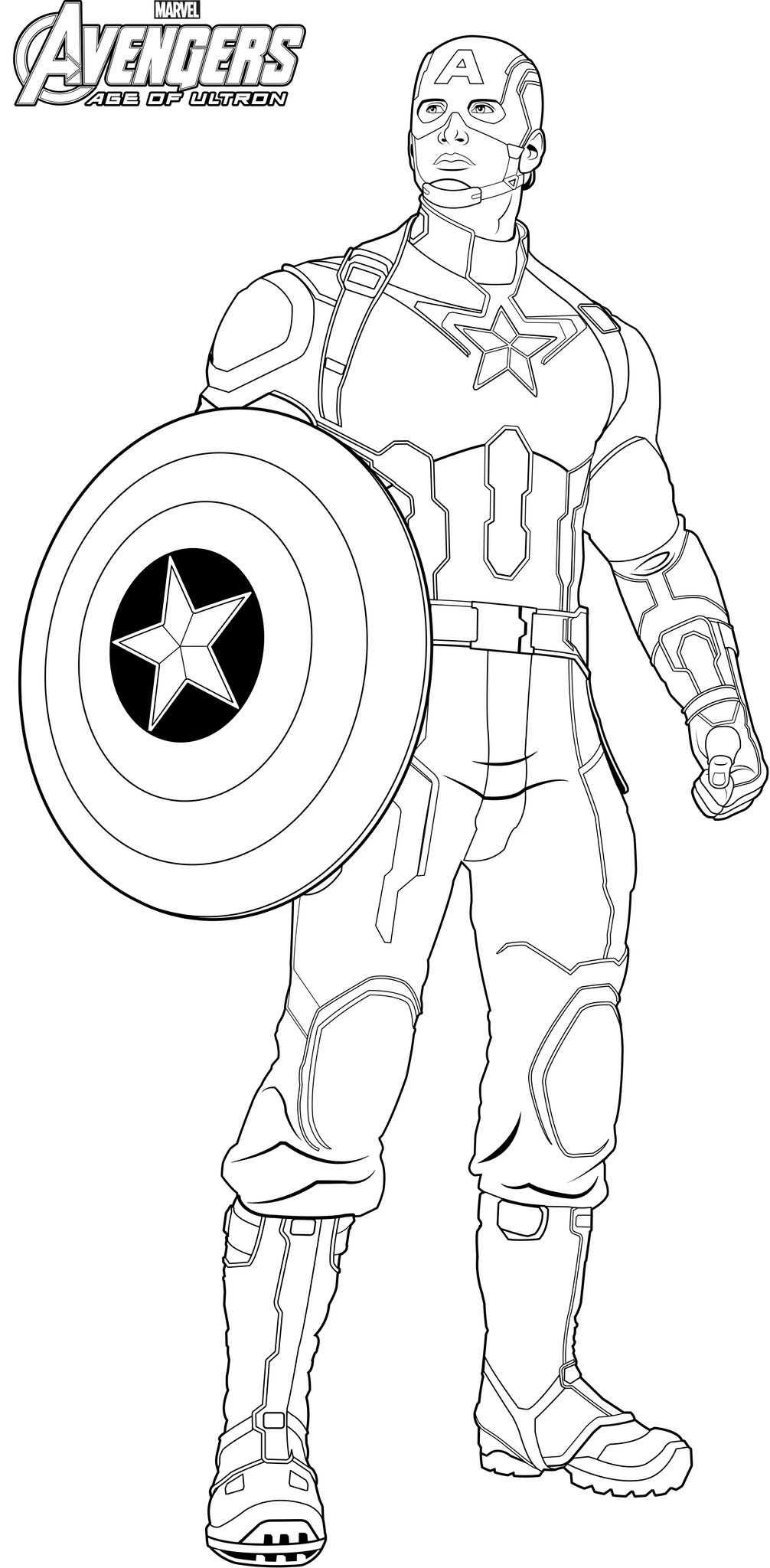 Avengers Captain America Coloring Pages - Free Printable Templates