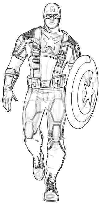 Drawing Captain America #76686 (Superheroes) – Printable coloring pages