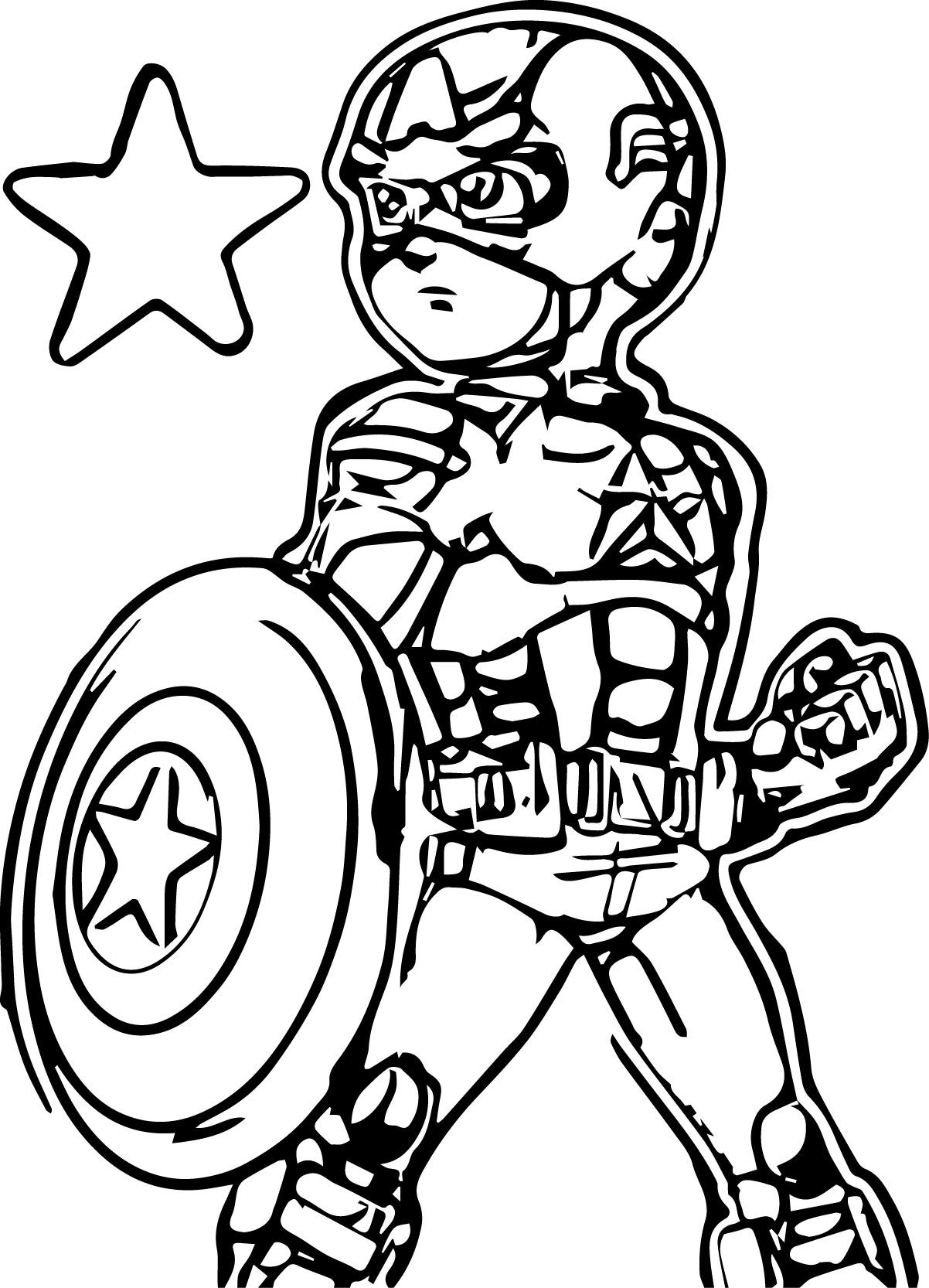 Coloring page: Captain America (Superheroes) #76690 - Free Printable Coloring Pages