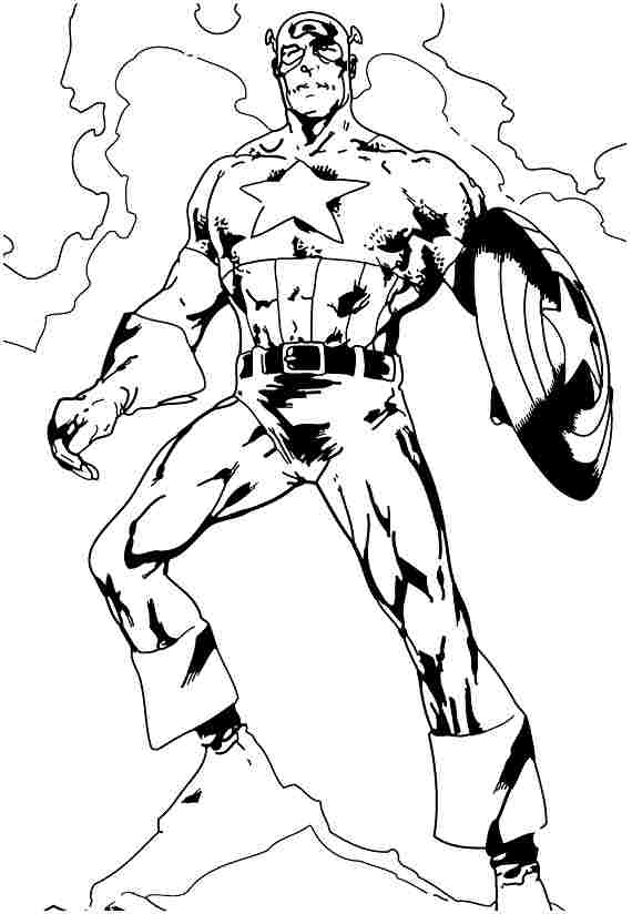 Coloring page: Captain America (Superheroes) #76692 - Free Printable Coloring Pages