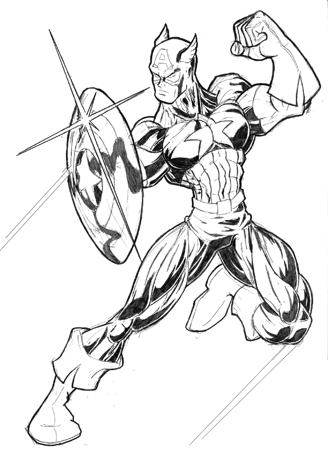 Coloring page: Captain America (Superheroes) #76697 - Free Printable Coloring Pages
