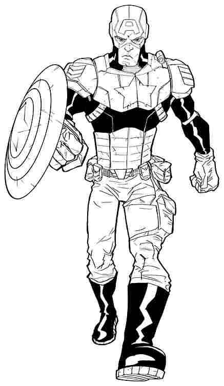 Coloring page: Captain America (Superheroes) #76700 - Free Printable Coloring Pages
