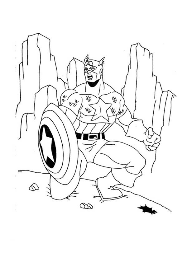 Coloring page: Captain America (Superheroes) #76701 - Free Printable Coloring Pages