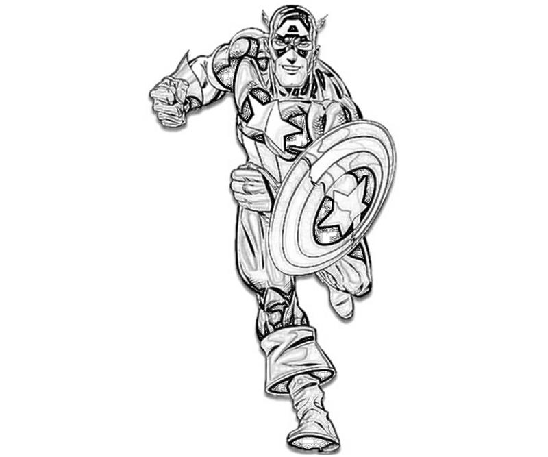 Coloring page: Captain America (Superheroes) #76707 - Free Printable Coloring Pages
