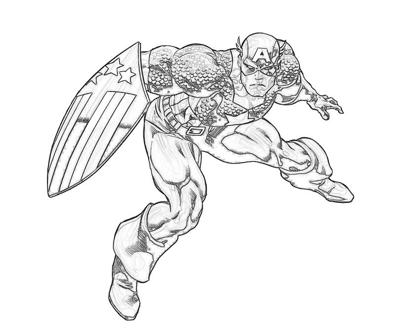 Drawing Captain America #76713 (Superheroes) – Printable coloring pages