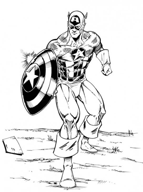 Coloring page: Captain America (Superheroes) #76725 - Free Printable Coloring Pages