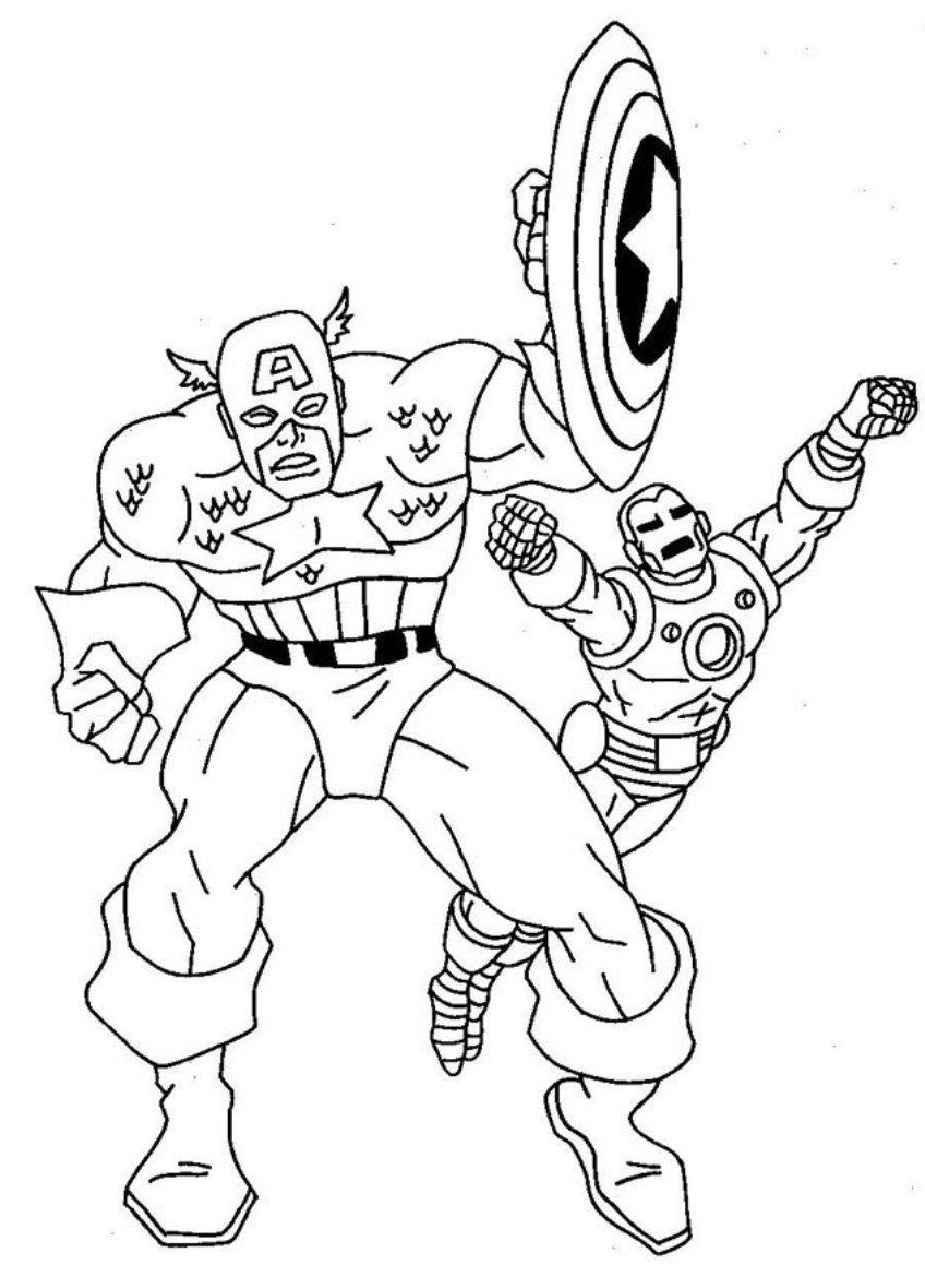 Coloring page: Captain America (Superheroes) #76733 - Free Printable Coloring Pages
