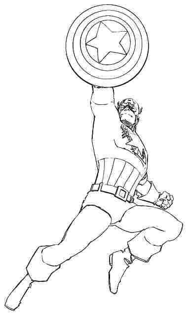 Coloring page: Captain America (Superheroes) #76736 - Free Printable Coloring Pages