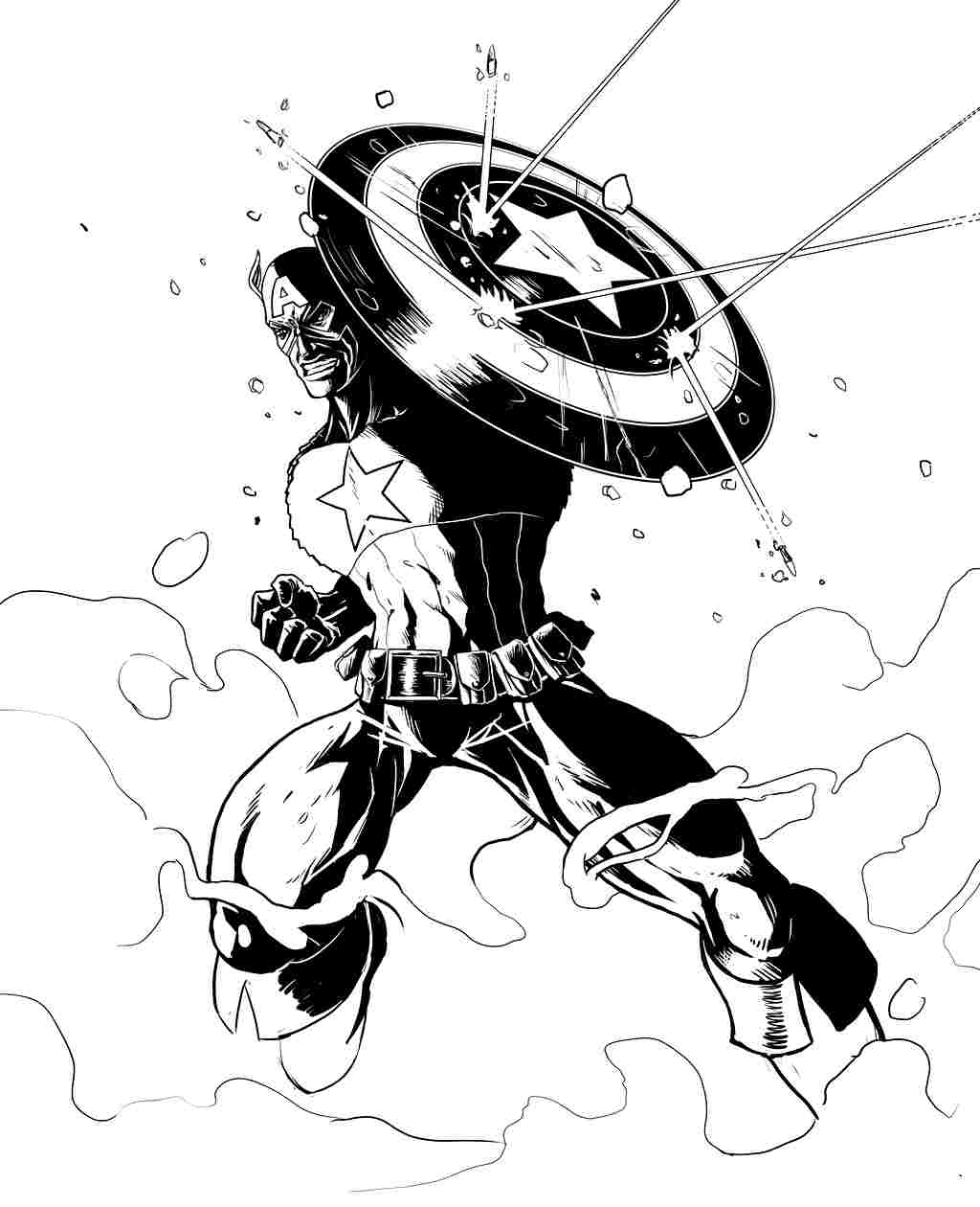 Coloring page: Captain America (Superheroes) #76746 - Free Printable Coloring Pages