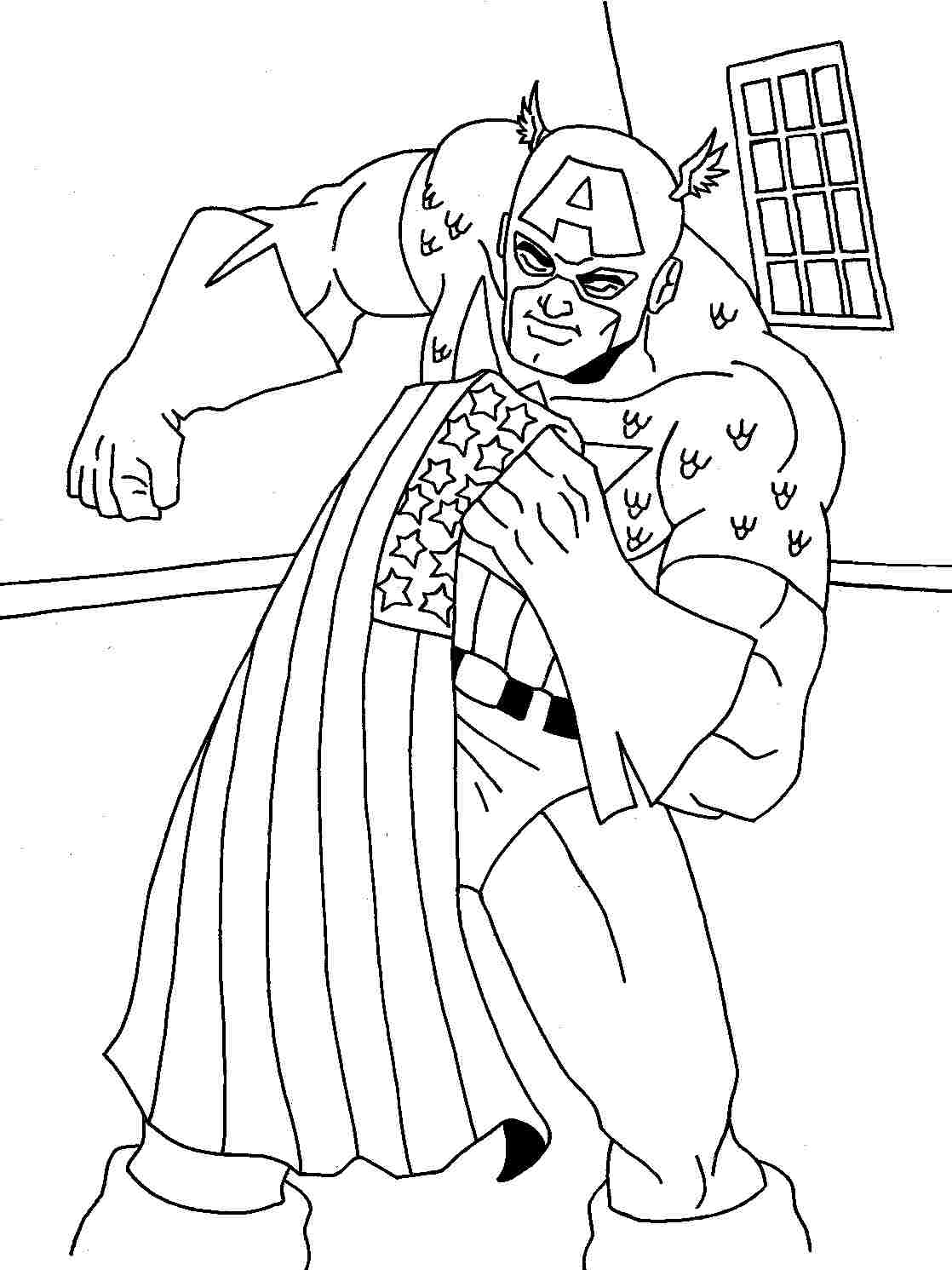 Coloring page: Captain America (Superheroes) #76748 - Free Printable Coloring Pages