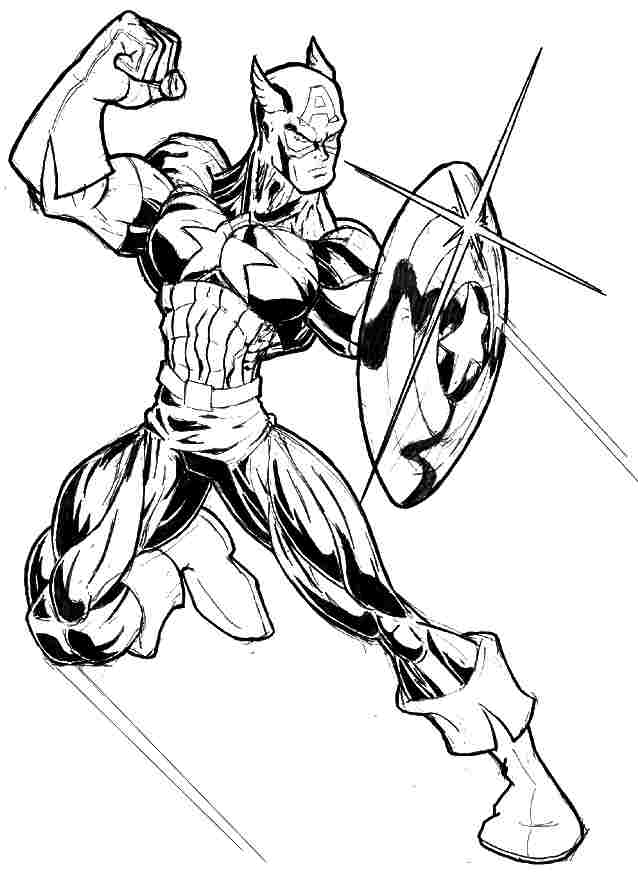Coloring page: Captain America (Superheroes) #76752 - Free Printable Coloring Pages
