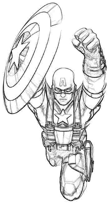 Coloring page: Captain America (Superheroes) #76774 - Free Printable Coloring Pages